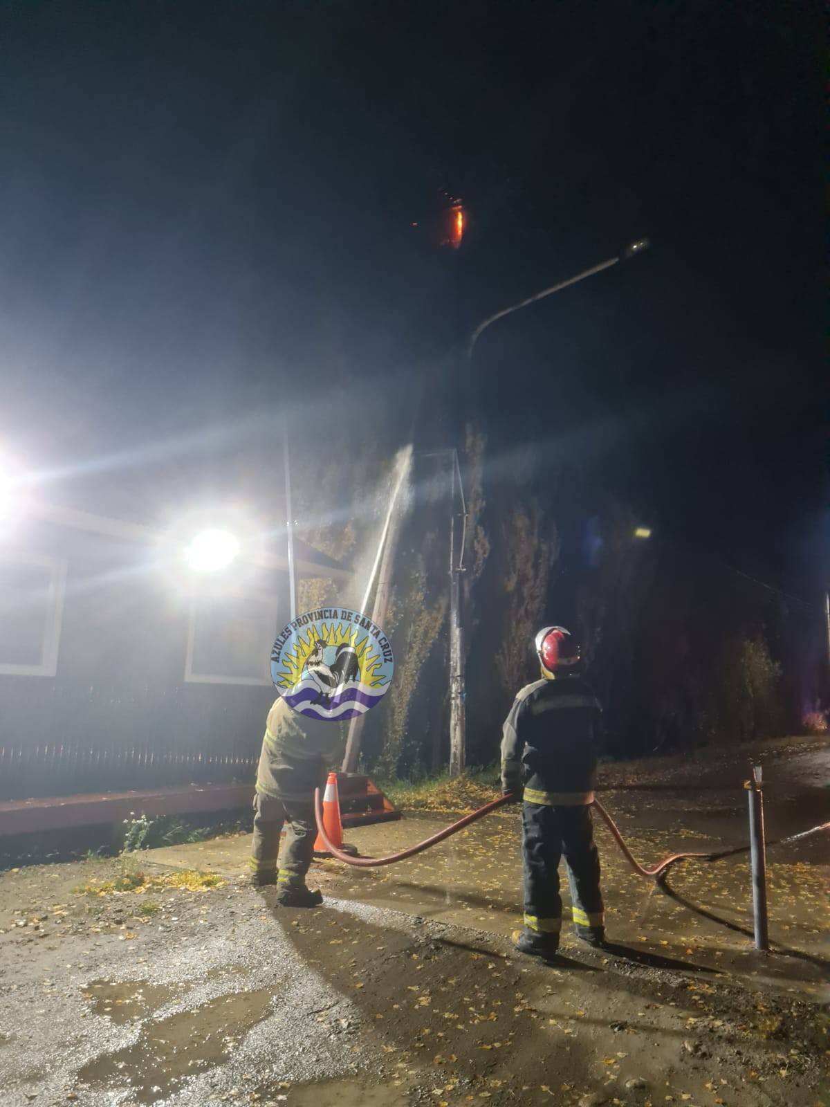 Incendio sobre tendido eléctrico, rápida intervención de bomberos (2)