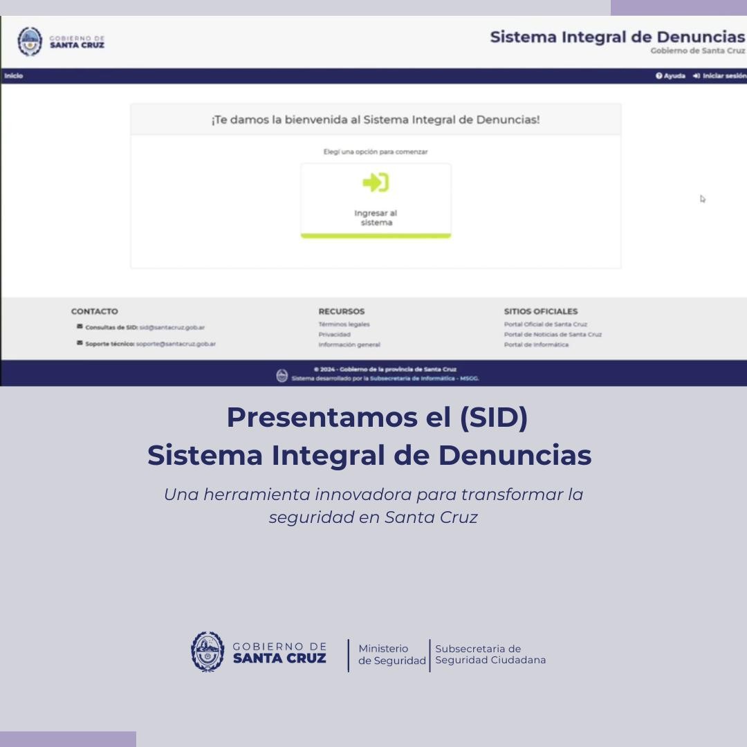 ¿Qué es el S.I.D El nuevo sistema de denuncia que tendrá la policía de Santa Cruz (2)