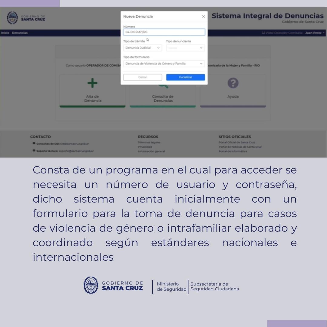 ¿Qué es el S.I.D El nuevo sistema de denuncia que tendrá la policía de Santa Cruz (6)